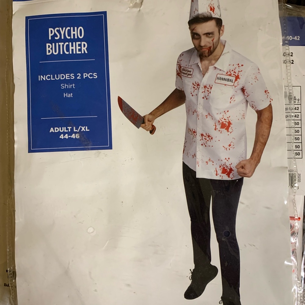 Mens new size small and size xl butcher Halloween costumes